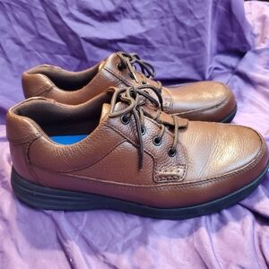 Nunn Bush cam moc toe oxford in cognac tumbled leather size 9.5 EW